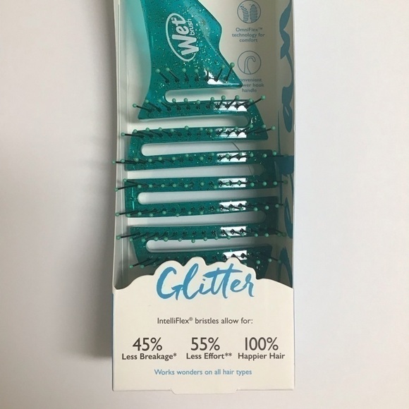 NEW Wet Brush GLITTER AQUA Shower Hanger Detangler Bristles Beach Pool - Picture 4 of 16